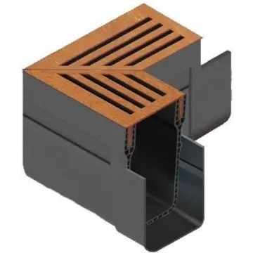 ACO SlimLine hoekstuk corten