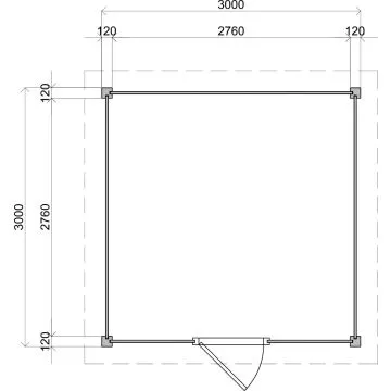 Lugarde Select Modern tuinhuis Groningen 300x300cm - Onbehandeld