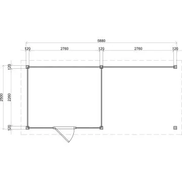 Lugarde Select Modern tuinhuis met overkapping Tilburg 300x250cm + 300cm - Bruine olie