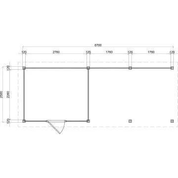 Lugarde Select Modern tuinhuis met overkapping Apeldoorn 300x250cm + 400cm - Bruine olie