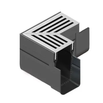 ACO SlimLine hoekstuk incl. blank aluminium rooster