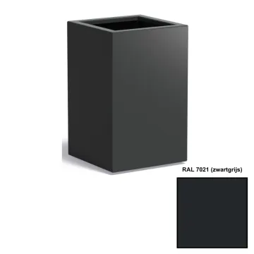 Adezz CARREZ Zwartgrijze (Aluminium) Plantenbak 50x50x80 cm