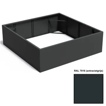 Adezz CARREZ Antracietgrijze (Aluminium) Plantenbak 200x200x60 cm zonder bodem
