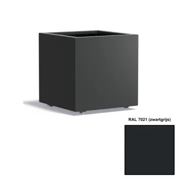 Adezz CARREZ Zwartgrijze (Aluminium) Plantenbak 60x60x60 cm met wielen