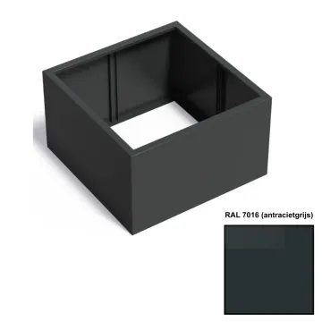Adezz CARREZ Antracietgrijze (Aluminium) Plantenbak 100x100x60 cm zonder bodem
