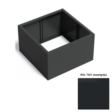 Adezz CARREZ Zwartgrijze (Aluminium) Plantenbak 100x100x40 cm zonder bodem