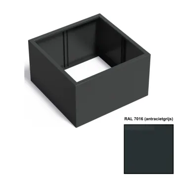 Adezz CARREZ Antracietgrijze (Aluminium) Plantenbak 100x100x40 cm zonder bodem