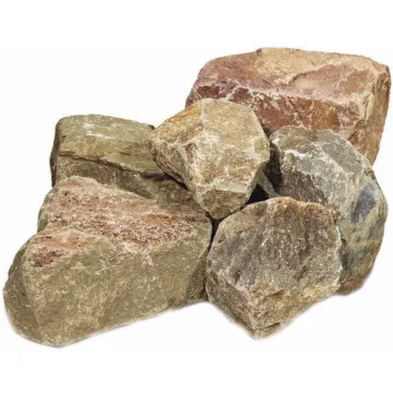 Middelgrote brokken Grauwacke breuksteen 8-20 cm in een 500 kg Big Bag voor decoratieve tuinborders en schanskorven.