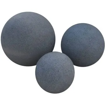 Natuursteen Decoratie Bollen Black Granite (set á 3 bollen - Ø 25, 35 en 45 cm) Gebouchardeerd
