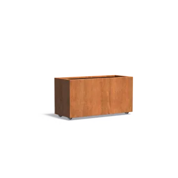 Adezz CARREZ Cortenstalen Plantenbak 120x50x60 cm met wielen