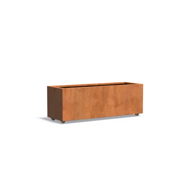Adezz CARREZ Cortenstalen Plantenbak 150x50x50 cm met wielen
