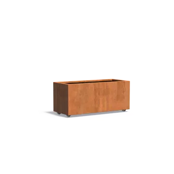 Adezz CARREZ Cortenstalen Plantenbak 120x50x50 cm met wielen