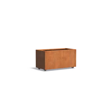 Adezz CARREZ Cortenstalen Plantenbak 100x50x50 cm met wielen
