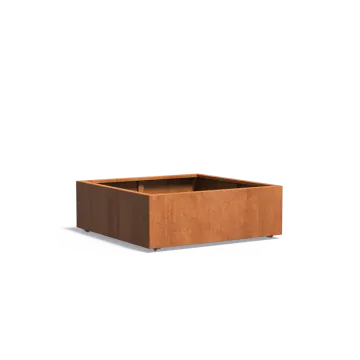Adezz CARREZ Cortenstalen Plantenbak 120x120x40 cm met wielen