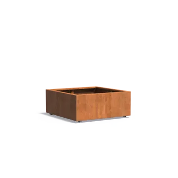 Adezz CARREZ Cortenstalen Plantenbak 100x100x40 cm met wielen
