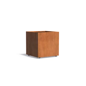 Adezz CARREZ Cortenstalen Plantenbak 80x80x80 cm met wielen