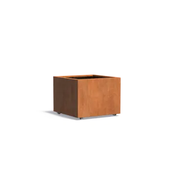 Adezz CARREZ Cortenstalen Plantenbak 80x80x60 cm met wielen