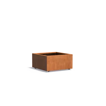 Adezz CARREZ Cortenstalen Plantenbak 80x80x40 cm met wielen