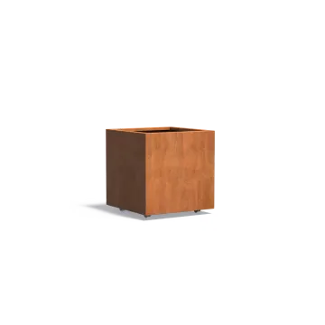 Adezz CARREZ Cortenstalen Plantenbak 70x70x70 cm met wielen