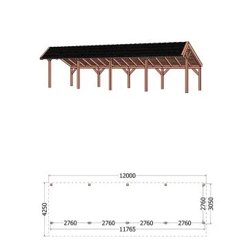 Kapschuur de Heerd 1200x425x335 cm (bxdxh) kopen? | Bestrating.nl