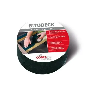 Cobra Bitudeck afdekband 7,5cm x 10m voor houten balk