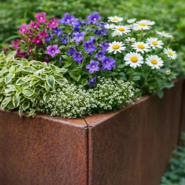 Cortenstaal Plantenbak Modulair 100x100x80 cm