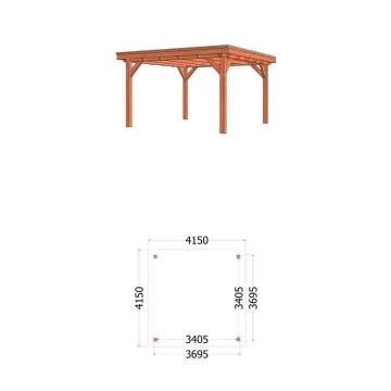 Buitenverblijf Siena 415x415x250 cm (bxdxh)