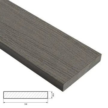 Fiberdeck Harmony Vlonder Kantplank 22,5x138 mm - Lengte 300 cm - Ocean Grey (massief)