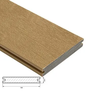 Fiberdeck Harmony Vlonderplank 22,5x138 mm - Lengte 300 cm - Cedar (massief) extra stoef R12