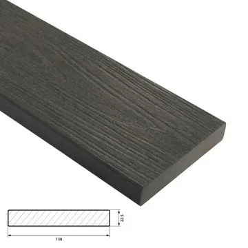Fiberdeck Premium Vlonder Kantplank 22,5x138 mm - Lengte 300 cm - Dark Grey (massief)