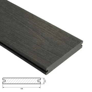 Fiberdeck Premium Vlonderplank 22,5x138 mm - Lengte 400 cm - Dark Grey (massief)