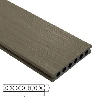 Fiberdeck Premium Vlonderplank 22,5x138 mm - Lengte 400 cm - Light Grey (RHK)