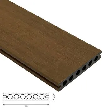 Fiberdeck Premium Vlonderplank 22,5x138 mm - Lengte 400 cm - Teak (RHK) WPC