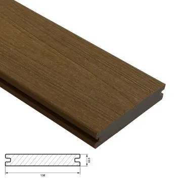 Fiberdeck Premium Vlonderplank 22,5x138 mm - Lengte 500 cm - Teak (massief)