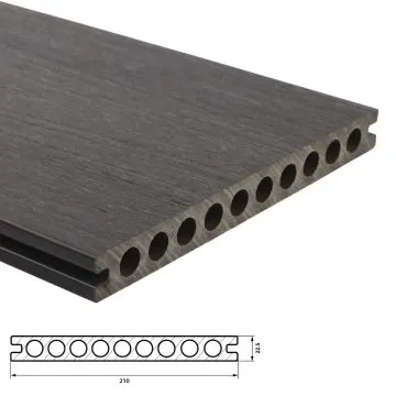 Fiberdeck Premium Vlonderplank 22,5x210 mm - Lengte 400 cm - Dark Grey (RHK)