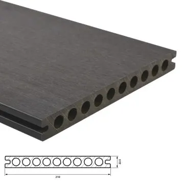 Fiberdeck Premium Vlonderplank 22,5x210 mm - Lengte 400 cm - Dark Grey (RHK)