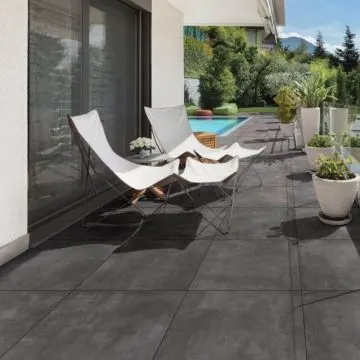 Keramische Tegel GeoCeramica® 80x80x4 cm Flow Black