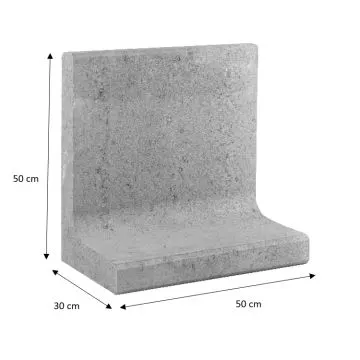 L-Element 50x30x50 cm Grijs