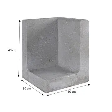 L-Element Hoek 30x30x40 cm Grijs