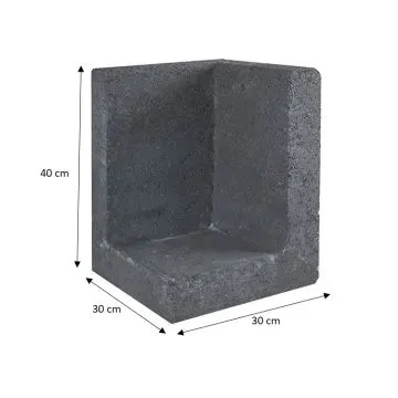 L-Element Hoek 30x30x40 cm Zwart