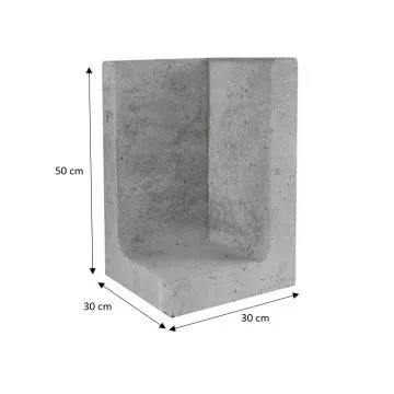 L-Element Hoek 30x30x50 cm Grijs
