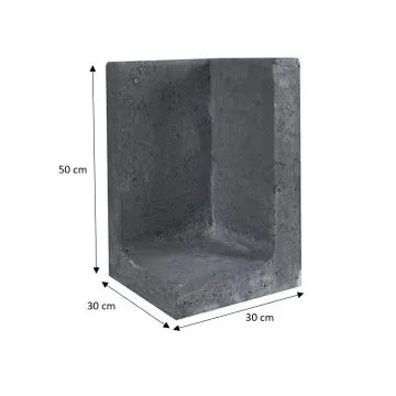 L-Element Hoek 30x30x50 cm Zwart