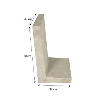 L-element 60x40x34 cm Grijs
