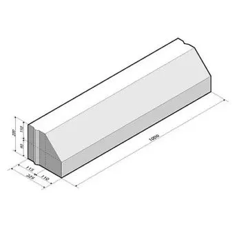 Maaiveld Verloopband(RWS) 11,5/22,5x25x100 cm > vlak grijs