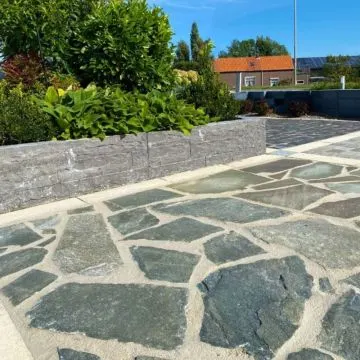 Natuursteen Flagstones 3,5-5 cm Kwartsiet Grey