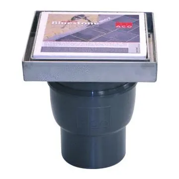 ACO Bluestone Afvoerput RVS 20x20 cm incl stankslot, onderuitlaat 110mm