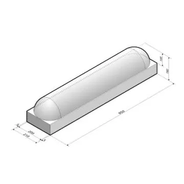 Schampband 21x18x95 2-zijdig rond Grijs komo