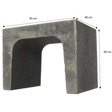 U-element 40x40x50 cm Antraciet